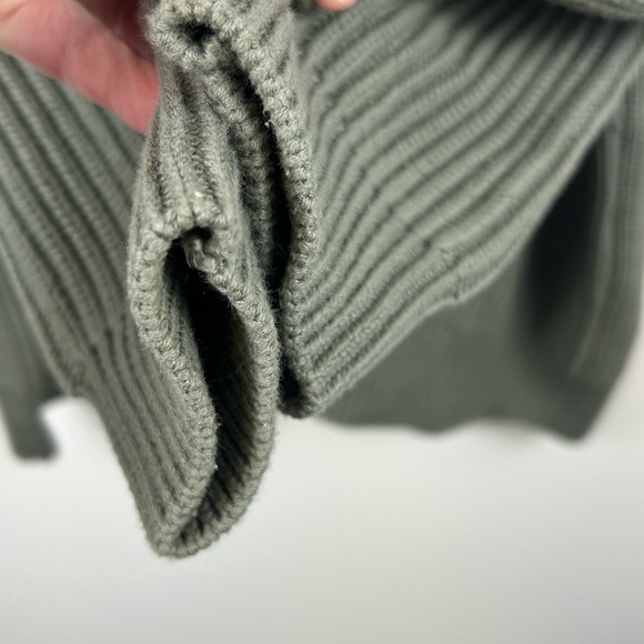 Quince knit button sweater size medium Olive Green cozy winter sweater organic - Picture 7 of 10